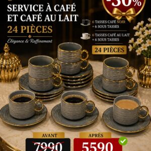 Ensemble tasses élégantes 24Pcs