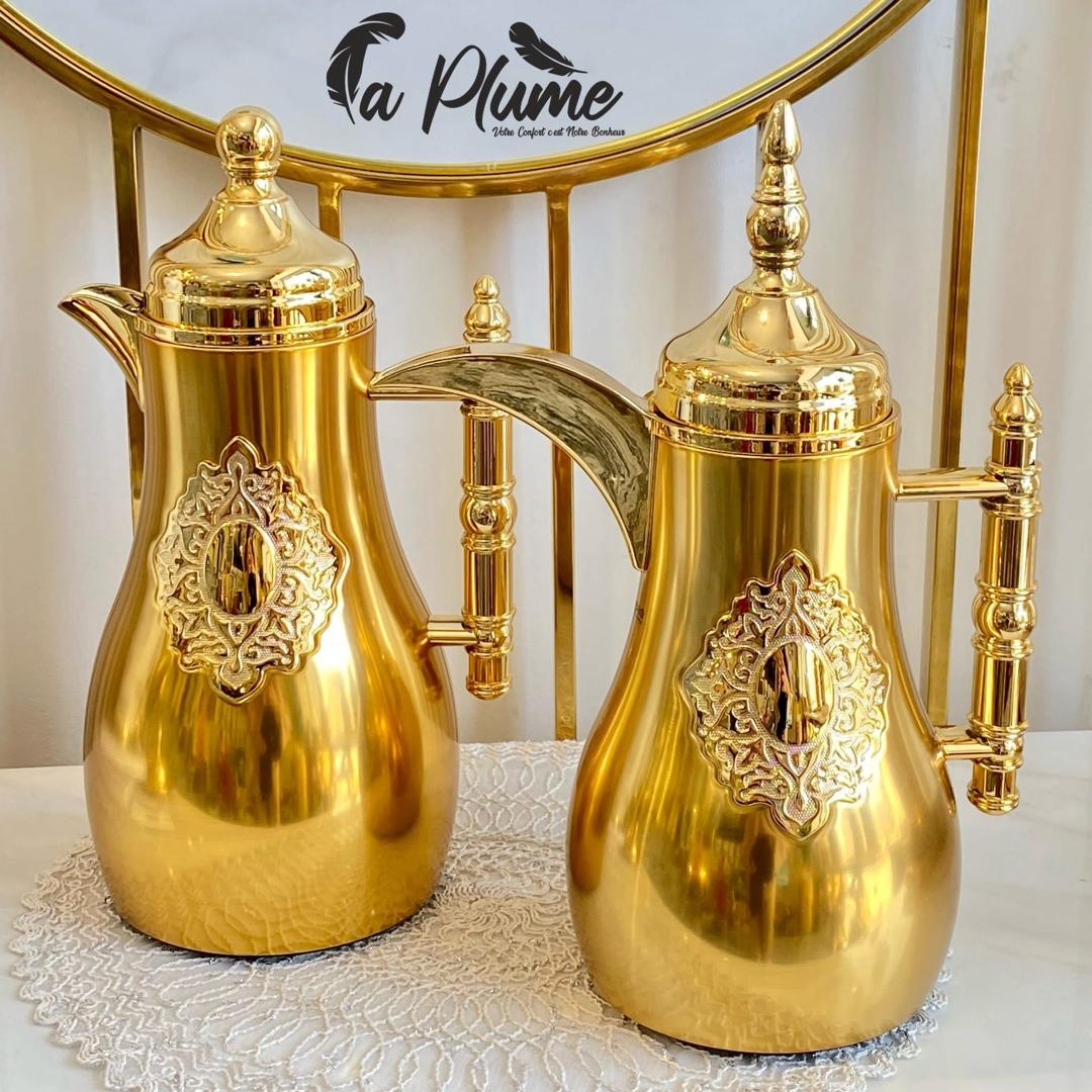 Cafetières dorées arabesques élégantes – La Plume