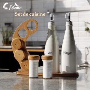 Ensemble huile et vinaigre élégant – La Plume