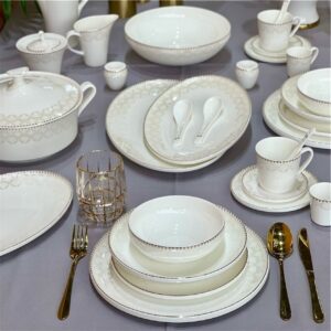 Service de Table en Porcelaine Fine 64 Pièces