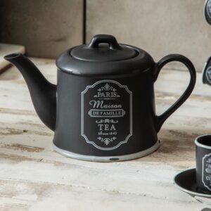 Théière élégante noire vintage