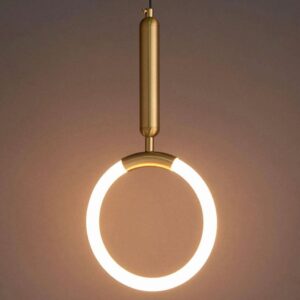 Lampe suspendue cercle doré