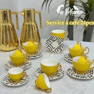 Service à café élégant doré – La Plume