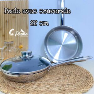 Poêle 22 cm avec couvercle – La Plume