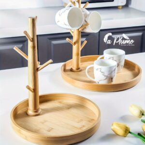 Porte Tasses en Bambou avec Plateau