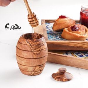 Pot à Miel en Bois d'Olivier