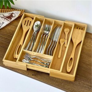 Organisateur de Couverts Extensible en Bois