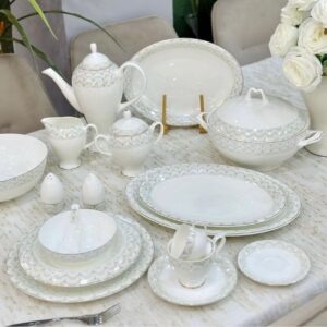 Service de Table 67 Pièces en Porcelaine Fine