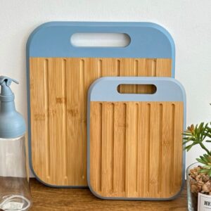 Planche à découper en bambou à rainures – Duo pratique design nordique