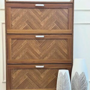 Meuble de rangement en bois motif chevron