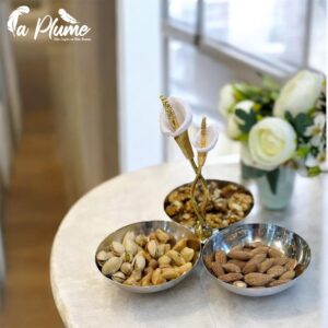 Service à fruits secs décoratif avec support floral