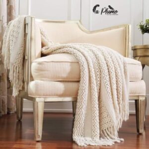 Plaid décoratif en maille tricotée