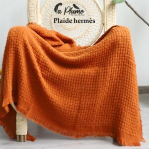 Plaid texturé couleur rouille