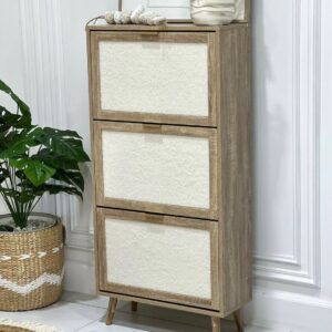 Meuble à chaussures étroit avec tiroirs basculants