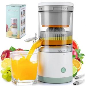 Presse-agrumes électrique portable USB – 45 W, Rechargeable, 1200 mAh, Blanc