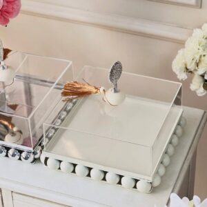 Porte Gâteau Carré Élégante avec Base Décorative