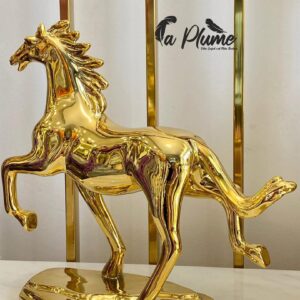 Sculpture Décorative Cheval Doré
