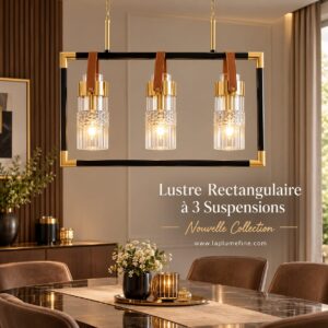 Lustre Rectangulaire à 3 Suspensions