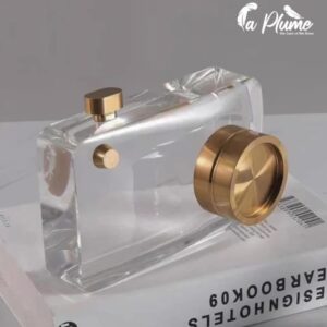 Sculpture d'appareil photo en cristal de luxe moderne