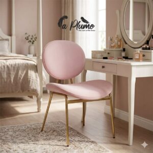 Chaise Élégante Rose et Dorée