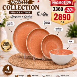 Service de Table en Céramique  Corail pack de 4 pièce