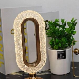 Lampe de table en cristal ovale