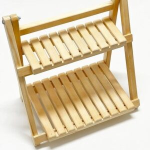 Étagère en bois pliable à deux niveaux