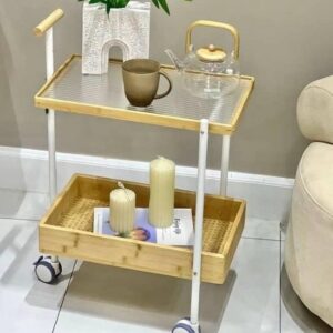 Chariot de service en bambou