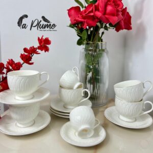 Service à Café "Motif Floral Élégant"