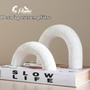 Arche Décorative en Céramique Blanche Texturée