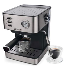 Cafetière Expresso Sonashi SCM-4967: Pompe 15 Bars