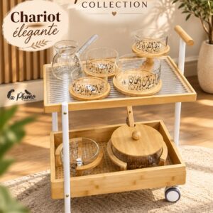 Chariot de service en bambou