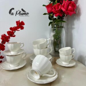 Service à Café "Élégance Côtelée"