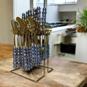 Ensemble de Couverts sur Pied Design (Fourchettes, Cuillères, Couteaux)