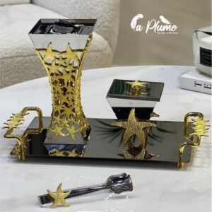 Ensemble Mibkhara / Brûleur d'Encens Luxe (Étoiles de Mer Dorées)