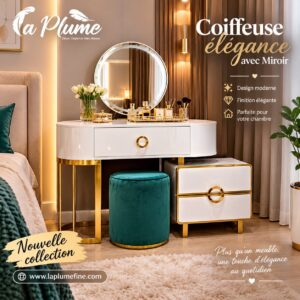Coiffeuse élégante avec miroir lumineux