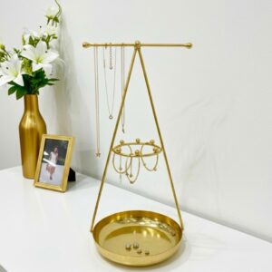 Porte-Bijoux Trépied (Design Minimaliste Doré)