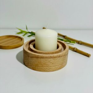 Porte-Bougie en Hêtre