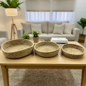 Paniers De Rangement Ovales Gigognes En Fibres Naturelles