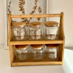 Porte-Épices avec Support en Bambou