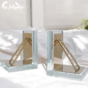 Serre-livres en cristal avec échelle de nuage moderne