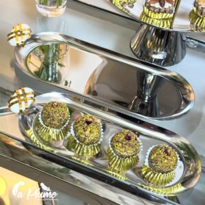 Plateau  Élégant en métal argenté