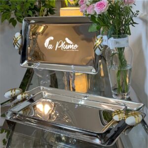 Plateau en métal argenté