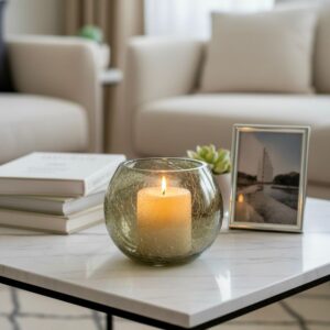 Photophore Sphérique en Verre Moucheté