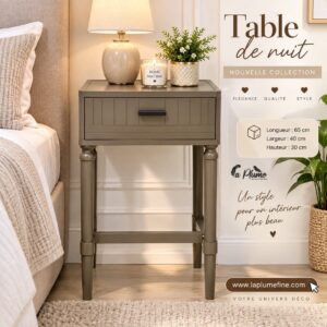 Table de chevet classique(40cm*65cm*30cm)