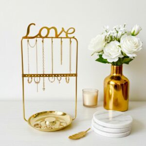 Porte-Bijoux Mural "Love" avec Plateau