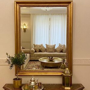 Grand Miroir Mural Rectangulaire avec Cadre Baroque Doré Sculpté