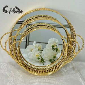 Plateau Miroir de Prestige – Finition Dorée Perlée
