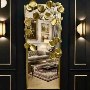 Miroir Grand Format à Cadre Végétal Sculpté