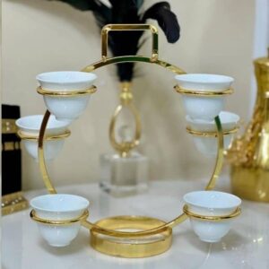 Service à café arabe élégant avec support doré